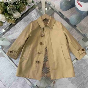 Marken-Baby-Tench-Mäntel, doppelseitige Kinderjacke, Größe 100–160, Kinder-Designerkleidung, Mädchen, Jungen, Khaki, lange Windjacke, 24. Februar 2020