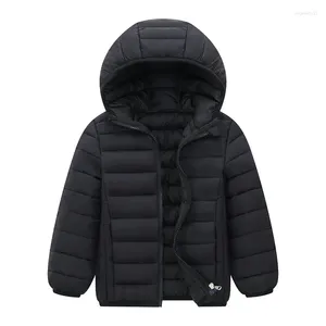 Jackets Kids Boy Boy Leve Down Jacket Autumn Coats Inverno Crianças menina Menina quente Capuz de roupas adolescentes roupas de algodão casual 6-14 anos