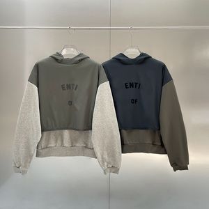 USA Plus Size Hoody Autumn Winter Mens女性特大3Dシリコンロゴプリント2 in 1パッチワークフード付きスウェットシャツスケートボードパーカー24SS 0222