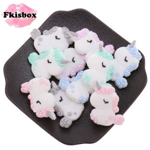 Necklaces 20pc Unicorn Silicone Animal Teether Beads Bpa Free Baby Teething Necklace Diy Chewable Denticion Jewelry Nursing Pacifier Chain