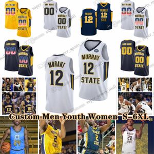 NCAA Custom S-6XL Murray State Racers College Basketball 10 maglie Tevin Brown 23 Nick Ellington 24 JaCobi Wood 12 Ja Morant Rob Perry Brian Moore Jr. Applewhite