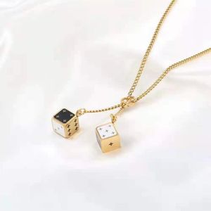 Fashion gold chain necklace for women party wedding engagement lovers gift jewelry dice necklace