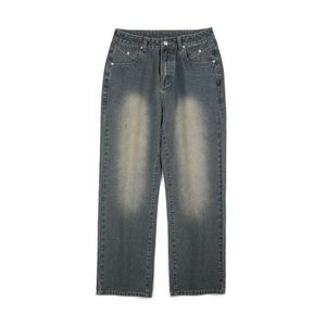 Autunno e inverno americano retrò jeans verdi maschio marea strada plancton bello in Europa e negli Stati Uniti pantaloni dritti high street 240222