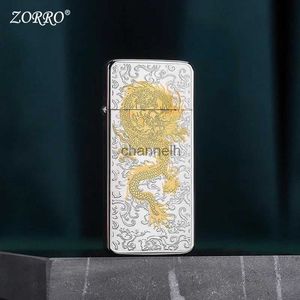 Lighters New Carved Chinese Style Kerosene Lighter Peony Chinese Dragon Carved Lighter Fashion Mens Gift Cigarette Accessories YQ240222