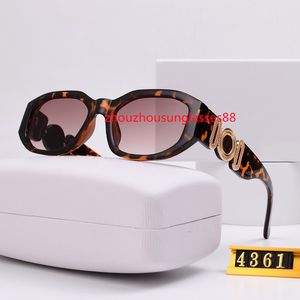 Üst lüks yaz güneş gözlüğü erkek kadın unisex 4361 güneş gözlüğü erkek siyah/altın/koyu gri lensler kalkan 48mm kutu