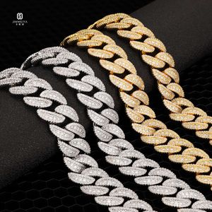 Collana da uomo all'ingrosso Moissanite Vvs Zircone Catena cubana placcata in oro 18 carati Catena hip hop ghiacciata