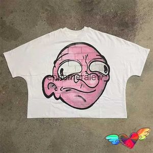 Men's T-Shirts 2024 White Blutosatire Unhappy Tee Men Women Pink Graphic Billdog T-shirt Cartoon Tops Oversize Short SleeveH24222