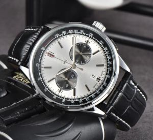 Top Men Watch Quality Navitimer 1884 Wristwatches Chronograph Quartz Movement watches Limited Black Dial 50TH ANNIVERSARY mens Watch Rubber strap