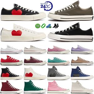 Män kvinnor designer canvas casual skor 1970 chucks alla stjärna 70 mode läder sneakers konversationer trippel svart vit grå blå röd gröna designers mens tränare