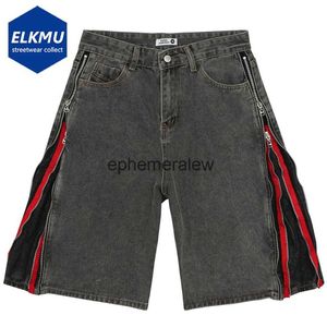 Men's Shorts Side Double Zip Denim Shorts Men Summer Fashion Luxury Designer Streetwear Harajuku Denim Shorts Man Casual Hip Hop Jeans ShortsH24222