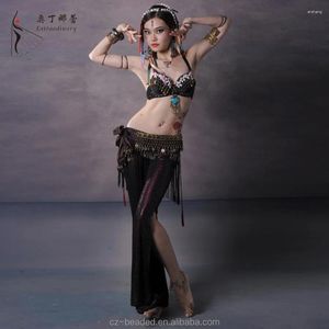 Stage Wear Tribal Belly Dance Belt Outfits Bra Pants Hip Scarf Clothing