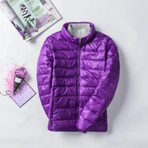 Mäntel Lila Damen Packbare Daunenjacke Damen Ultraleicht Camping Wandern Wasserdicht Wintermantel Outdoor Winddicht Warm Pufferjacken