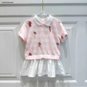 Новая юбка для девочек, летнее детское платье-поло, размер 100-160, детская дизайнерская одежда, детское платье из двух частей, 24 февраля 2020 г.