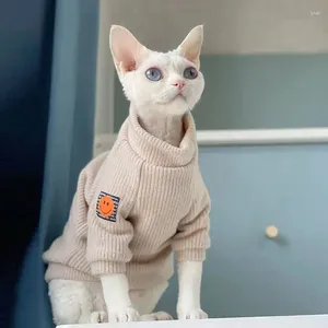 猫の衣装毛のない服スフィンクスデボンレックスペットタートルネック厚い暖かいスフィンクスセーター子猫猫の猫