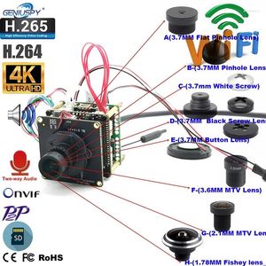 Mini pim deliği İki yönlü ses H.265 IR-CUT CCTV Video Gözetim IMX415 4K WiFi IP Kamera 8MP Starlight Network Modülü