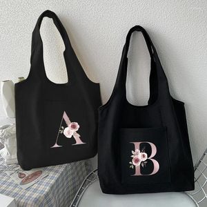 女性用ファブリックキャンバスハンドバッグのためのショッピングバッグトートカジュアル大規模な再利用可能な肩の美学生徒の学校バッグ