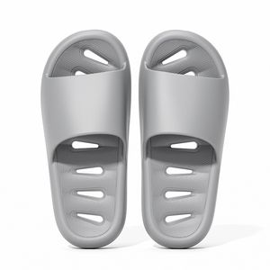 Shower Slippers for Men and Women Summer Home Indoor Water Leakage Anti Slip Household EVA Bathroom Sandals Grey