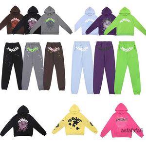 Sp5der Men Colorful Hoodie Pink High Quality Foam Print Spider Web Graphic Young Thug Sweatshirts Hoody Y2k 555555 Sky Blue Women Pullovers OJD8