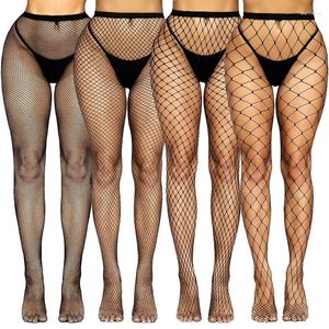 Women Socks Sexy Fishnet Stockings Lolita Women's Long Fish Net Pantyhose Mesh Nylon Tights Lingerie Skin Thigh High Body Stocking Hosiery