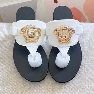 designer sandal man woman luxury slide flat thick bottom flip flop embroider print jelly rubber leather slipper 35 45 with box dust bag Women Flip Flops