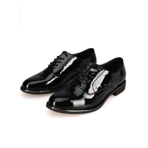 Womens Black Oxford Lacquer Leather Classic Comfortable Business Casual Work Dress Shoes