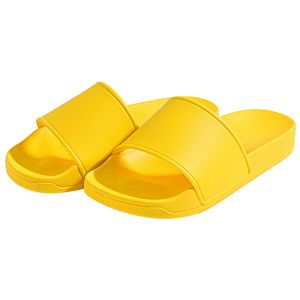 Pure Colour Slippers For Mens Womens Flats Rubber Scuffs Casual Beach Shoes Summer yellow