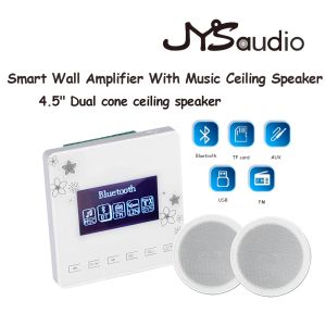 Alto-falantes casa inteligente bluetoothcompatível amplificador de parede áudio fundo sistema música estéreo pa hifi teto alto-falante toque painel chave kit