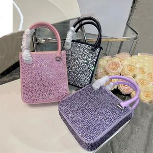 Kvalitet av kvinnors handväska Crystal Tote Clutch Bag Herrläder axelväska handväskor mynt pursar Girl Gift Luxury Designer Underarm Tramp Pochette Bag Wallet Wallet