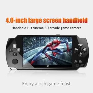 Oyuncular X6 4.0 Cal Handheld Video Konsolu Çift Joystick Mini Taşınabilir Oyun Konsolu Yerleşik 1500 Klasik Ücretsiz Oyunlar PC TV Desteği En İyi