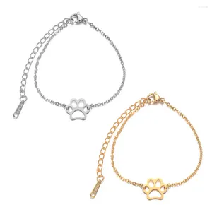 Charm Armbänder 2024 Titan Edelstahl aushöhlen schönen Druck Hund Gold Farbe verstellbare Gliederkette Tier Männer Armband