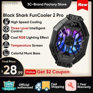 Diğer Cep Telefon Aksesuarları Siyah Shark Fun Cooler 2 Pro FunCooler Sıvı Soğutma İPhone için sıcaklık ekranı Redmi Siyah Köpekbalığı Rog 5 Telefon 240222