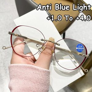 Солнцезащитные очки для пресбиопии, роскошные женские и мужские очки с градиентом синего света, готовые оптические линзы для дальнего зрения, диоптрии