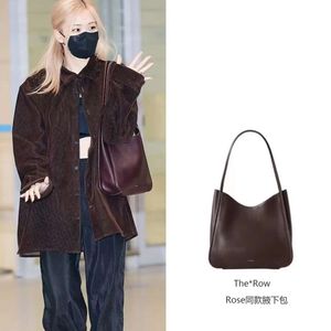 Designer tote bag ROSE Park The Row Underarm Bag Symmetric Tote Bag Genuine Leather One Shoulder Commuter Womens Bag