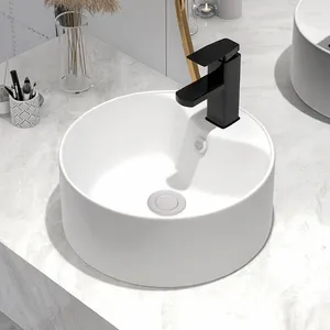 Banyo lavabo musluklar yuvarlak masa havuzu el havuzu yıkama mini ev seramik sanat balkon küçük boyut