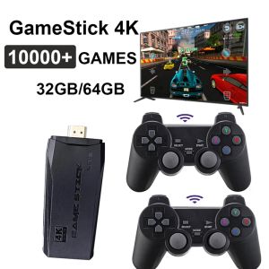 Gracze Gra Stick 4K 10000 JOGOS HD Emulador Wireless Video Games Console 64G Games Games Classic Consolas dla PS1 Mame MD