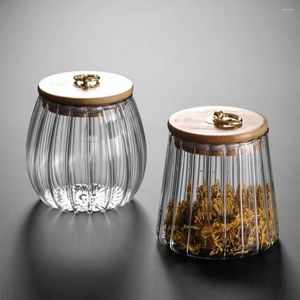 Storage Bottles Coffee Candy Jars Kitchen Jar Wood Lid Containers Food Container Glass Airtight Canister