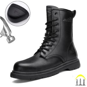 Homens de inverno sapatos de segurança de trabalho botas de segurança quentes anti-esmagamento anti-facada sapatos de trabalho de aço toe sapatos masculinos bota de trabalho indestrutível 240220