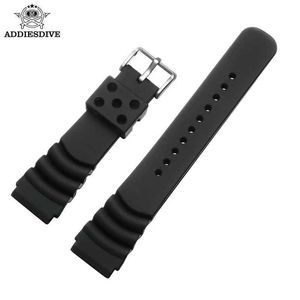 Other Watches Addieslive Premium Silicone Rubber 20mm 22mm Sports Waterproof Black Replacement Watch Strap J240222