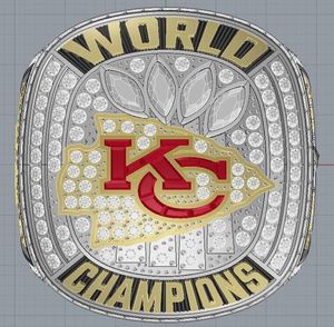 2023 2024 KC Super Bowl Team Champions Championship Anel com caixa de exibição de madeira Lembrança Homens Fã Presente Esporte