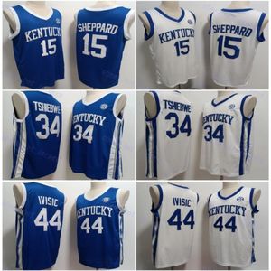Bagunça # 15 Reed Sheppard Wildcats Jersey de basquete Ed # 34 Oscar Tshiebwe # 44 Zvonimir Ivisic Kentucky Jerseys S-3XL
