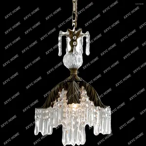 Pendant Lamps Retro Dining Room Crystal Chandelier Bedside Aisle Hallway Brass