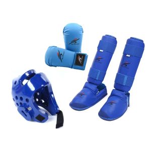 Produtos Taekwondo Sparring equipamento conjunto de capacete Shin Guard Protetor de pé da mão Mulheres Bandas Luvas de boxe de palmeira MMA Karate Equipment