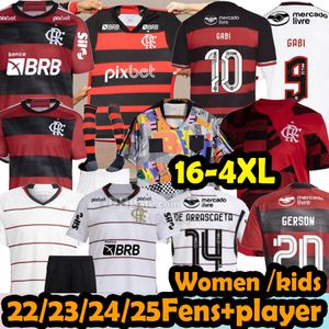 16- 4xl 23 24 25 Flamengo Soccer Jerseys Diego E. Ribeiro Gabi Outubro Rosa 23 24 2023 Thiago Maia de Arrascaeta fans spelar version Fotbollskjortor män kvinnor barn kit