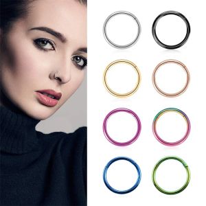 Rings 20g 18g 16g G23 Titanium Hinged Segment Nose Ring Septum Clicker Ear Cartilage Tragus Helix Lip Piercing Unisex Punk Jewelry