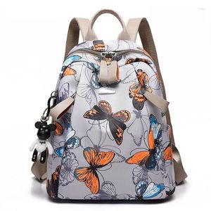 Sacos de escola anti-ladrão pena impressão mochila feminina oxford pano à prova dwaterproof água viagem casual mochila marca senhoras grande capacidade