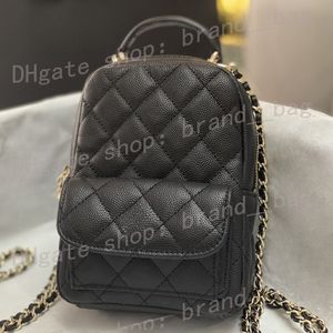 10A+mini backpack brand designer bag fashion luxury lychee patterned diamond grid backpack handbag crossbody bag chain shoulder strap backpack size 18 * 13 * 9cm