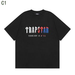 Mens trapstar T-Shirt Mulheres de Luxo roupas de algodão puro C1 Verão Casual Manga Curta Moda Camisetas Tops Para Homens Mulheres Outwear Camisetas CSD2402223-8