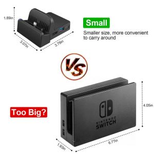 Levererar bärbar brygga för Nintendo Switch Docking Station Cooling för Nintendo Switch NS HDMI Adapter 4K TV Charger Charging Stand Dock