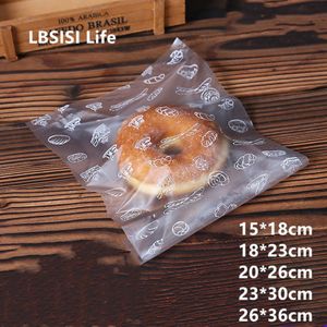 LBSISI Life Soft PE Frosted Plastic Bag For Bread Toast Cookie Candy Disposible PE Top Open Flat Food Gift Bags 201015279S
