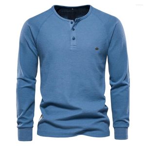 Homens camisetas Outono Inverno Mens Azul WALF Verifica Tecido Manga Longa T-shirt Homens Camiseta Verde Plus Size Xxl Meninos Laranja Camiseta